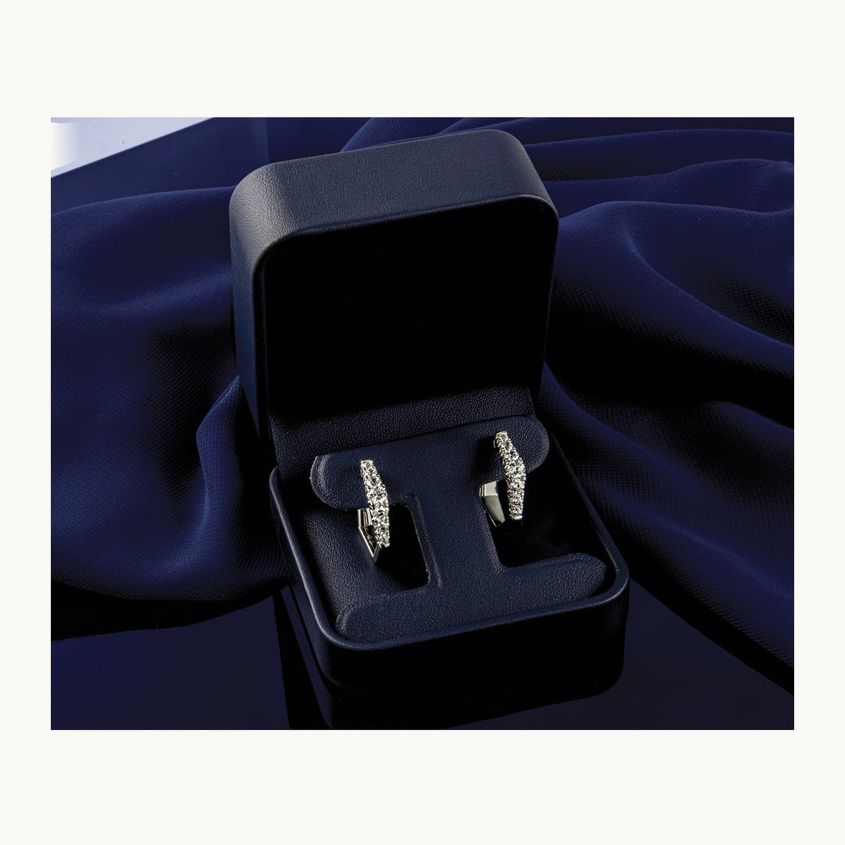 Fashion Hoop Earrings, 0.50-1.50 ct tw Lab-Grown Diamond — 1/2 ct, 14K White Gold