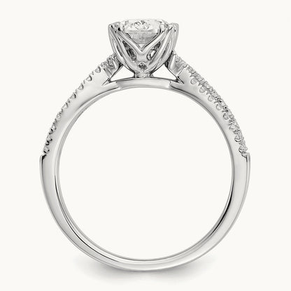 Criss-Cross 1ct Oval Semi-Mount Eng Dia Ring, 14K White Gold
