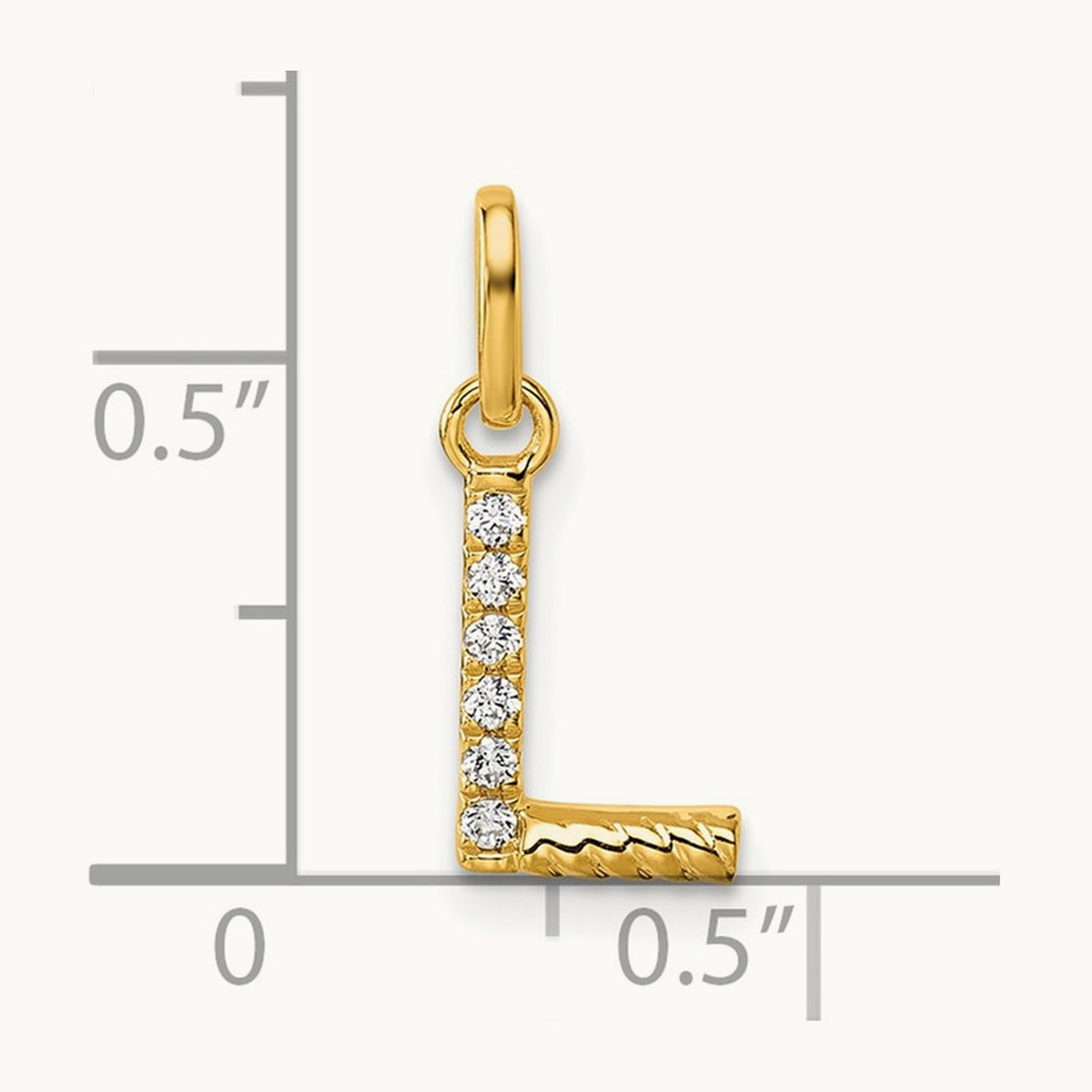 Twisted Diamond Charm — 14K Yellow Gold, L
