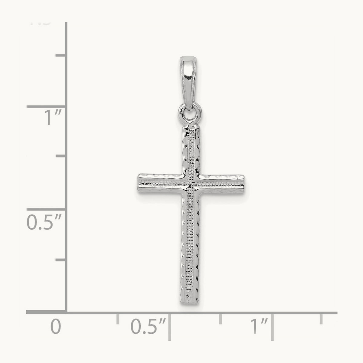 Latin Cross Pendant — 14K White Gold