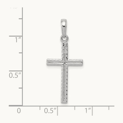 Latin Cross Pendant — 14K White Gold