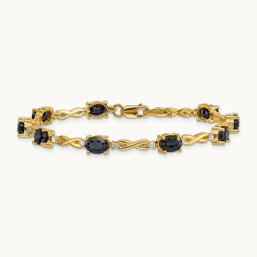 Diamond and Sapphire Bracelet, 14K