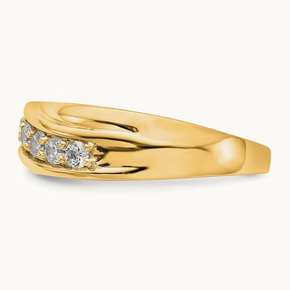 Seven Stone Men's Ring, 0.50 ct tw Lab-Grown Diamond — 14K Yellow Gold