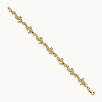 Textured 3-D Seahorse Bracelet, 14K