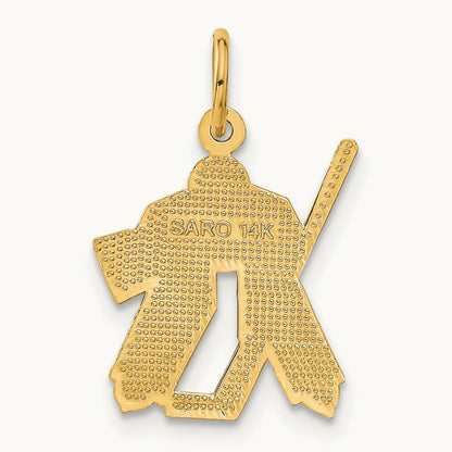 Hockey Goalie Charm, 14K