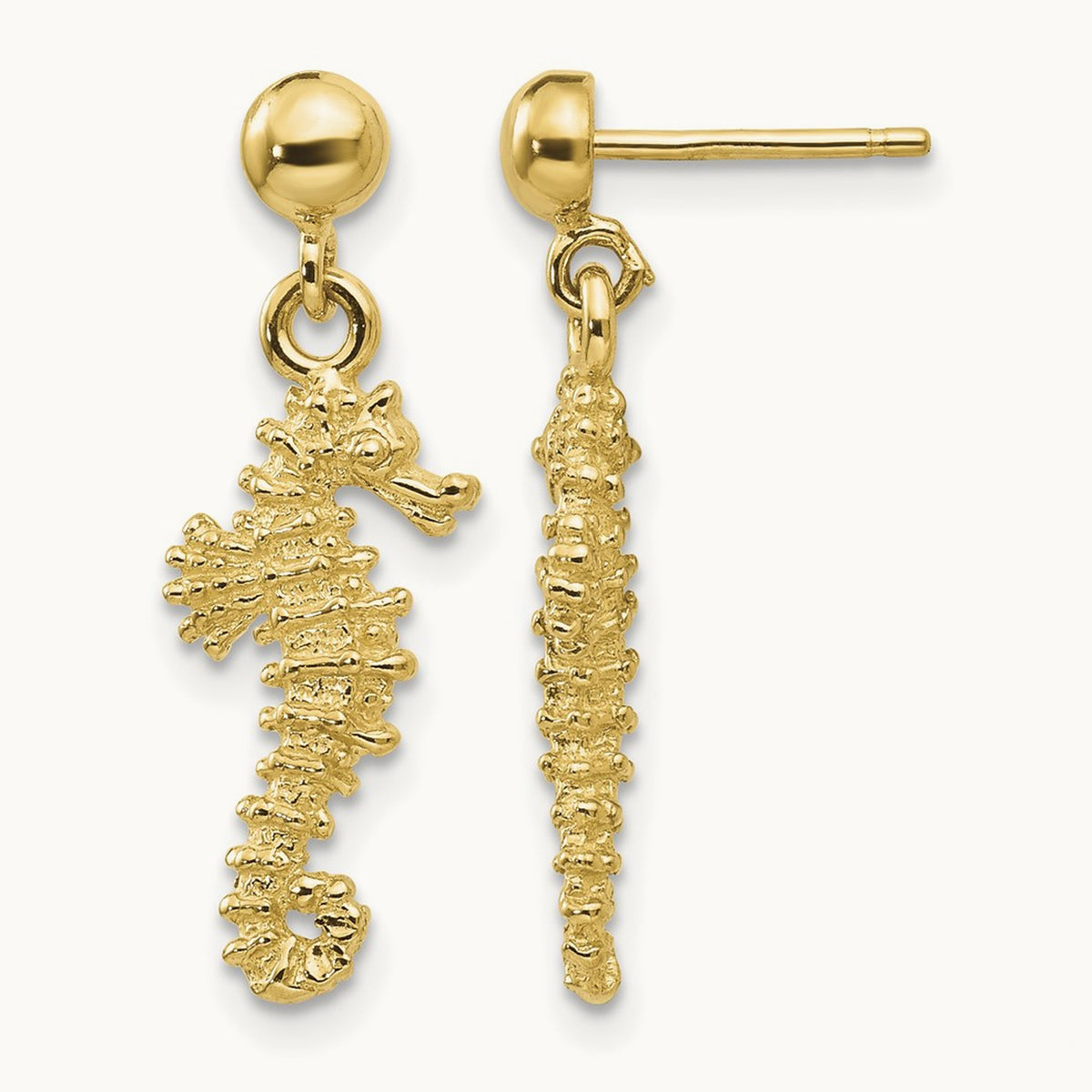 Seahorse Dangle Earrings, 14K