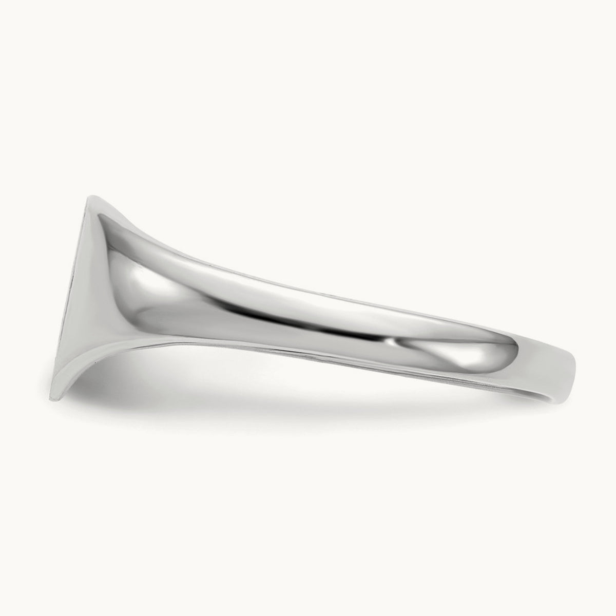 Closed Back Heart Signet Ring — 14K White Gold, 8.5x9.0mm, 5