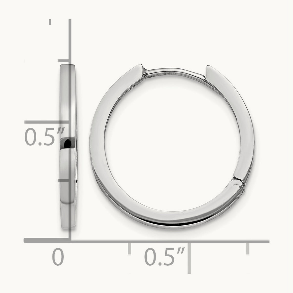 Hinged Hoop Earrings, 14K White Gold