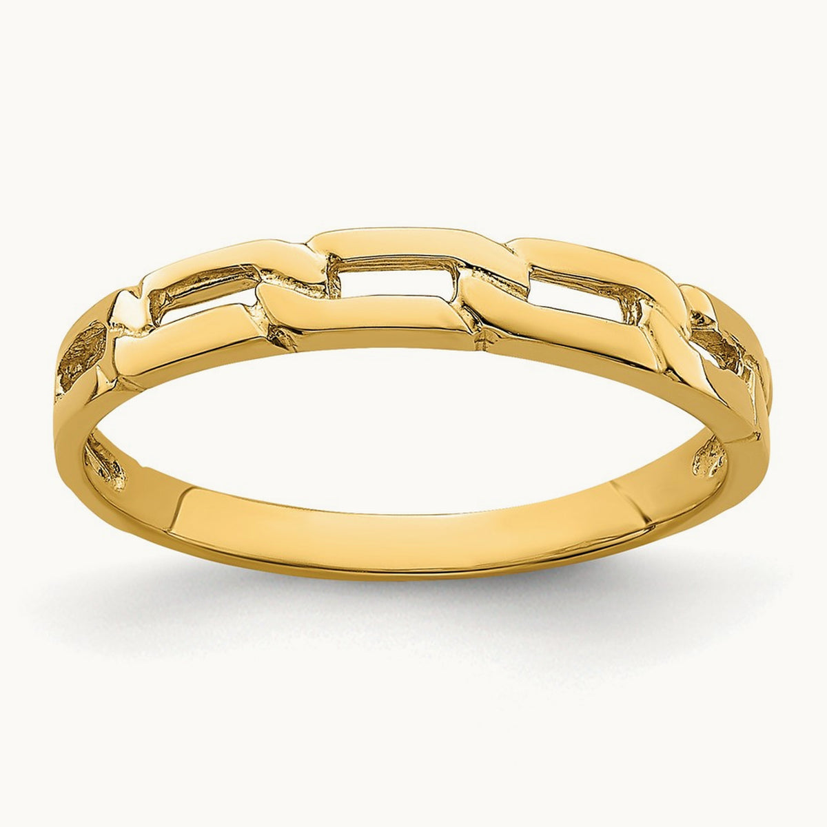 Five Chain Link Band Ring, 14K