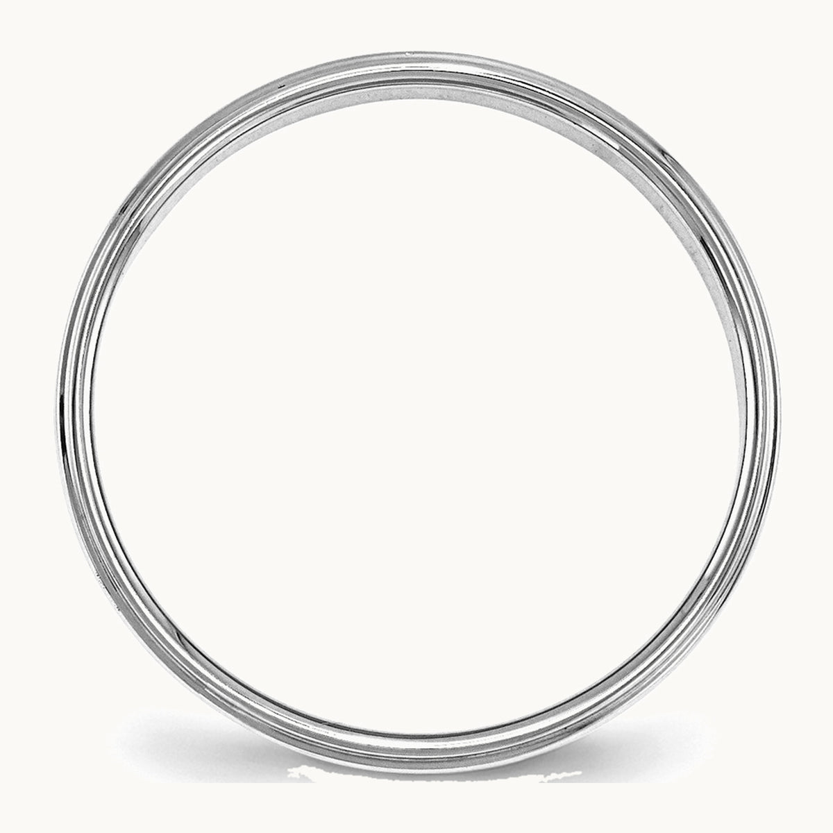Sterling Silver Rhodium-plated 4mm Flat w/ Step Edge Band