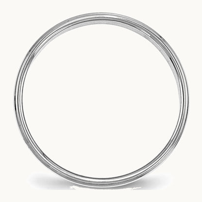 Sterling Silver Rhodium-plated 4mm Flat w/ Step Edge Band