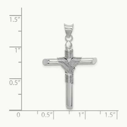 Center Wrap Tube Cross Pendant — 35.7mm