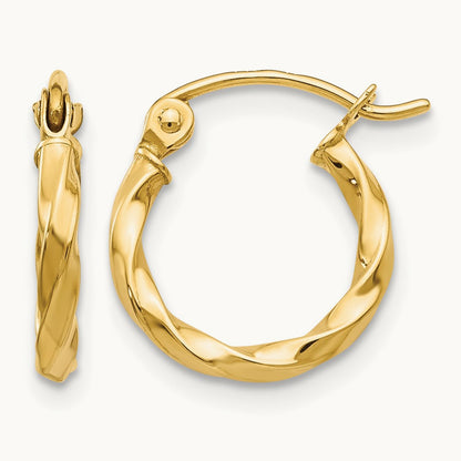 Twist Polished Hoop Earring — 10mm