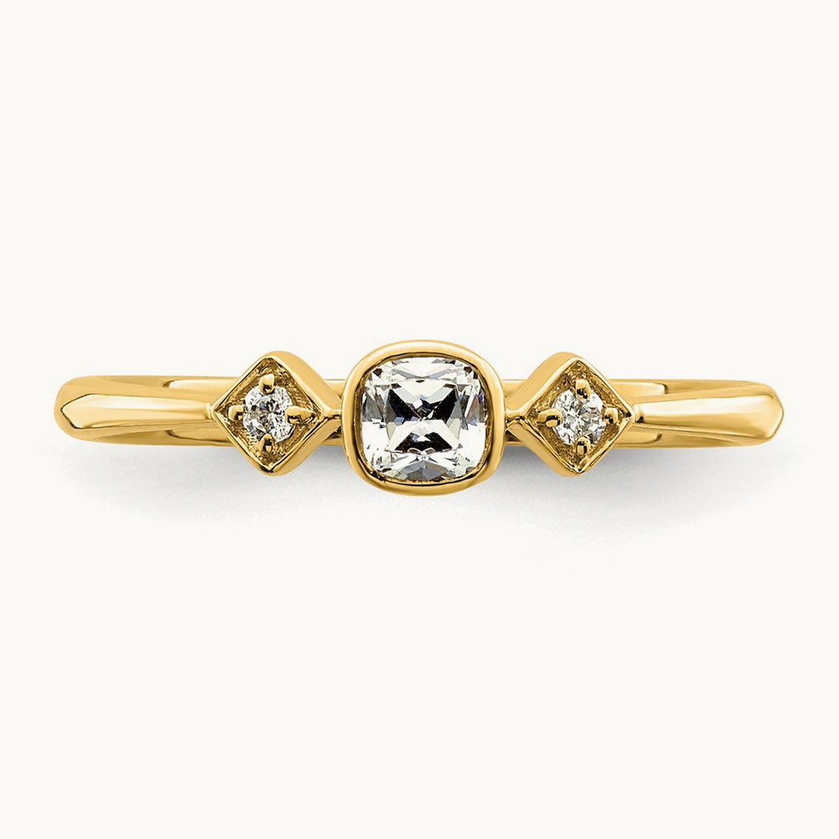 Petite Cushion Ring, 0.25 ct tw — 14K Yellow Gold