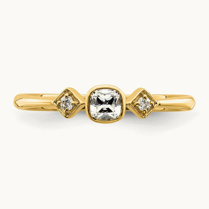 Petite Cushion Ring, 0.25 ct tw — 14K Yellow Gold