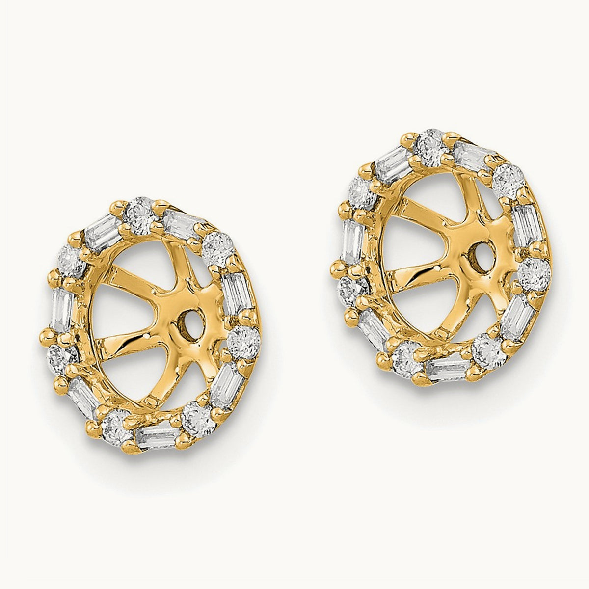 Diamond Earring Jackets — 14K Yellow Gold, 9mm