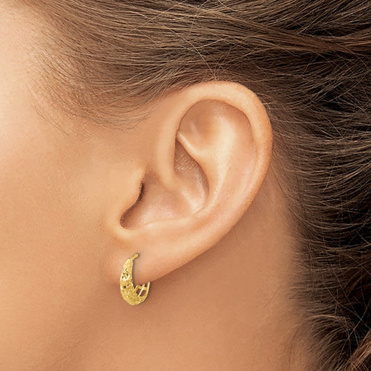 Polished Diamond-cut Hoop Earrings — photo set