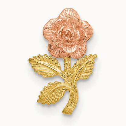 Textured Rose Slide Pendant, 14K Two-tone