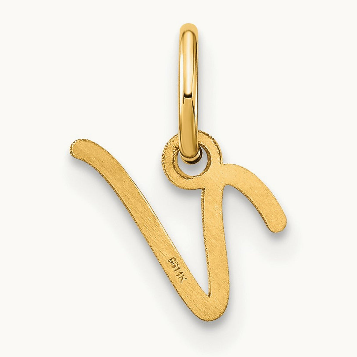 Upper case Initial Charm — 14K Yellow Gold, V