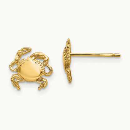 Crab Earrings, 14K