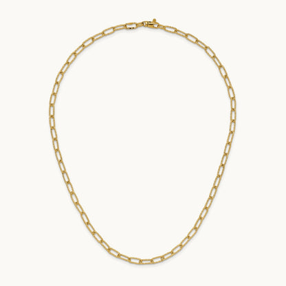Textured Open Link Necklace, 14K
