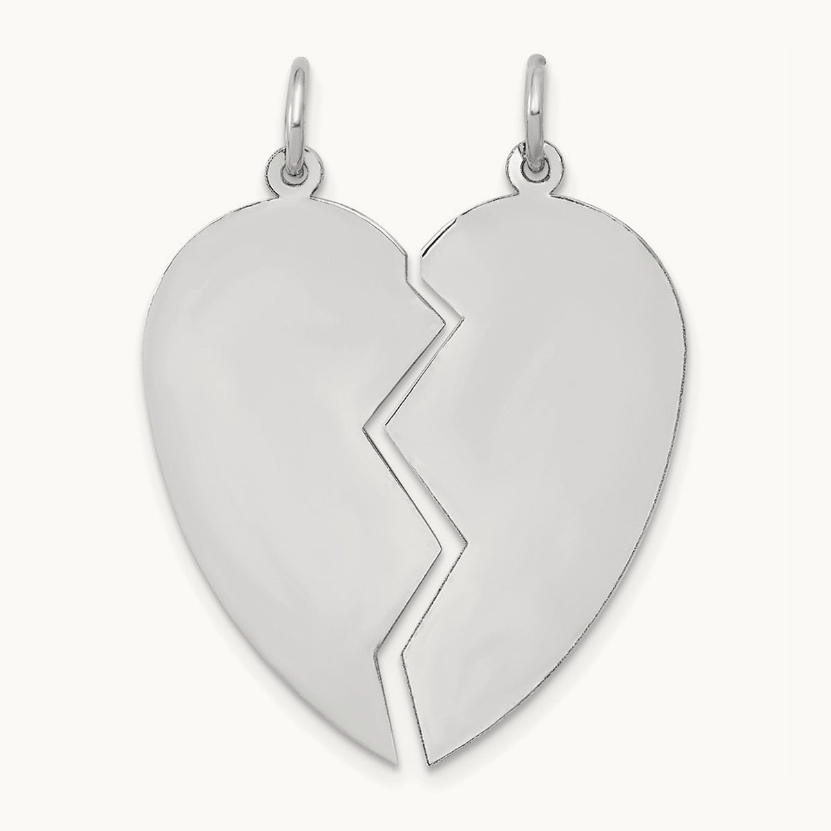 2 piece Heart Charm Set — 14K White Gold