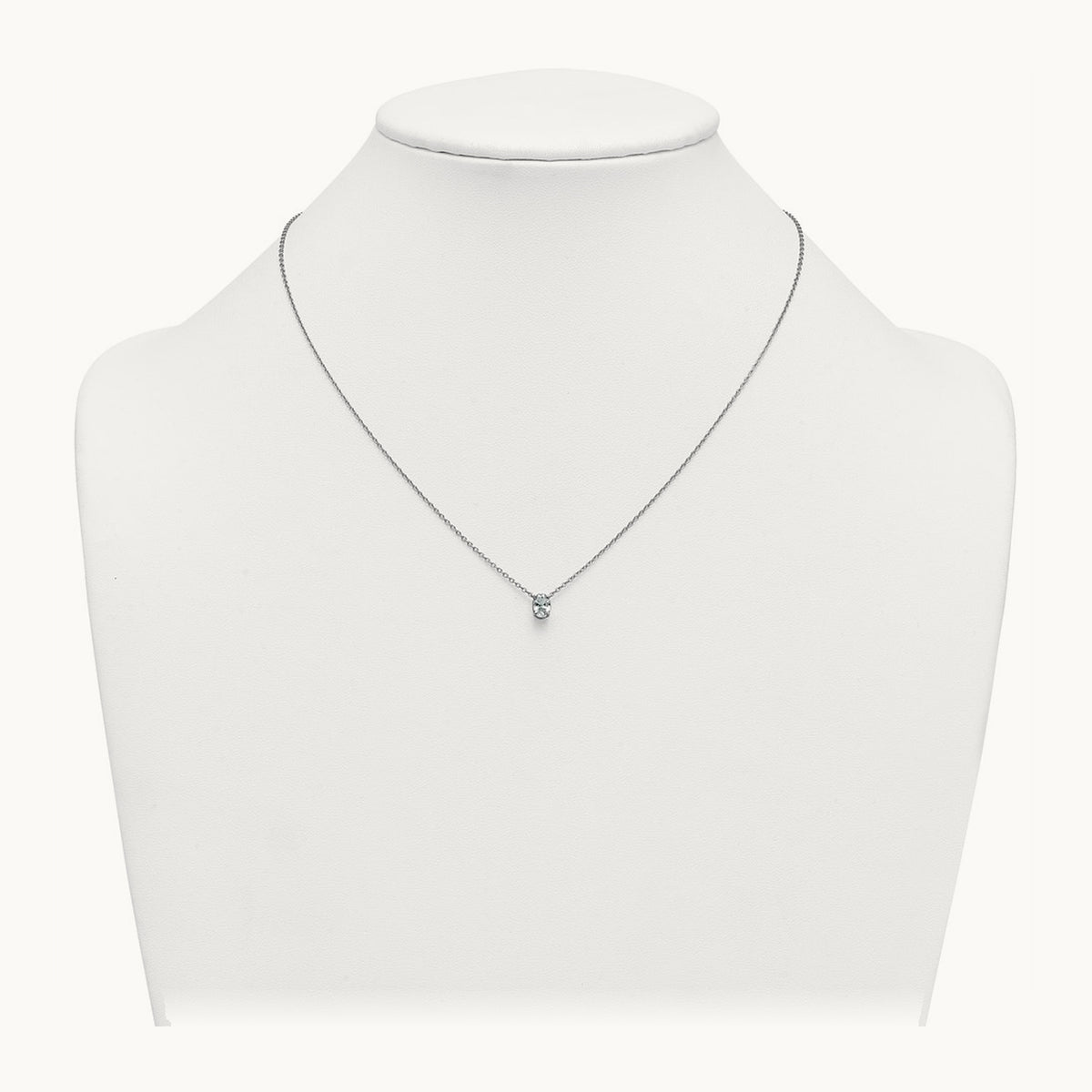Oval Pendant Necklace, 0.25-4.00 ct tw Lab-Grown Diamond — 1/2 ct, VS (Best), 14K White Gold