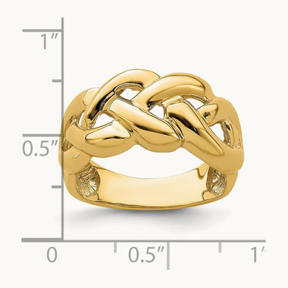 Polished Entwined Braided Ring, 14K