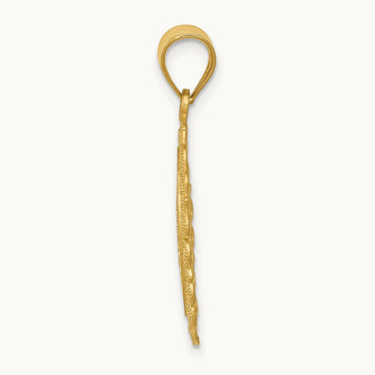 Solid Satin Polished Scorpio Zodiac Oval Pendant, 14K