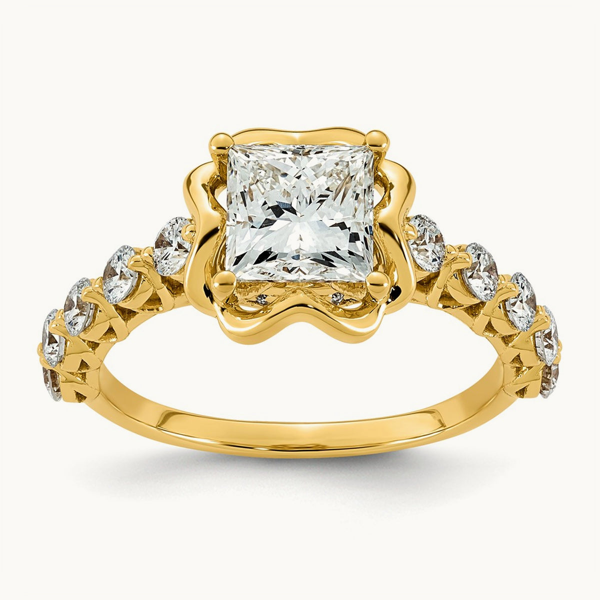 Princess Center Ring, 2.25-3.50 ct tw Lab-Grown Diamond