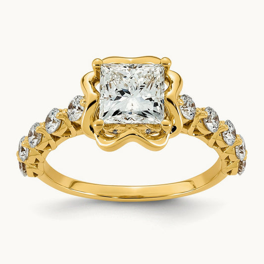 Princess Center Ring, 2.25-3.50 ct tw Lab-Grown Diamond