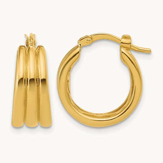 Polished and Grooved Hoop Earrings — Leslie's — photo set
