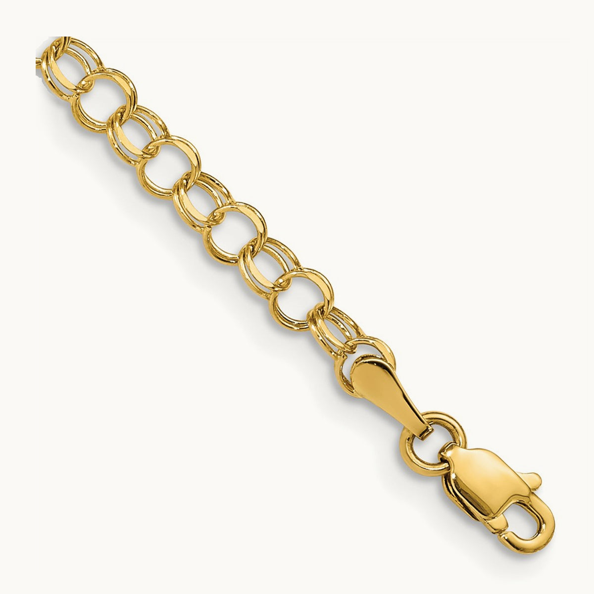 Solid Double Link Charm Bracelet — photo set (2)