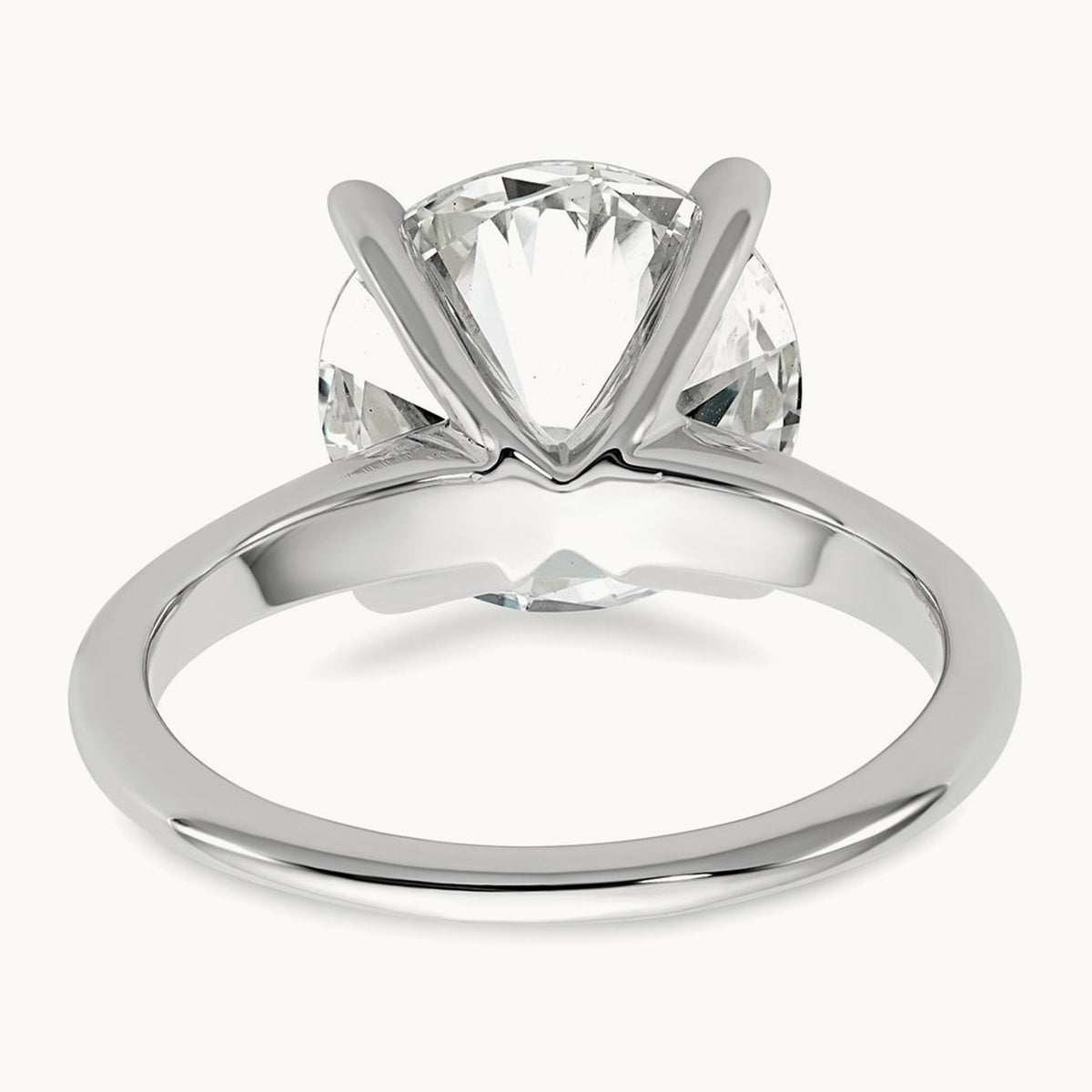 Round Solitaire Engagement Ring, 0.25-5.00 ct tw Lab-Grown Diamond — 5 ct, 14K White Gold