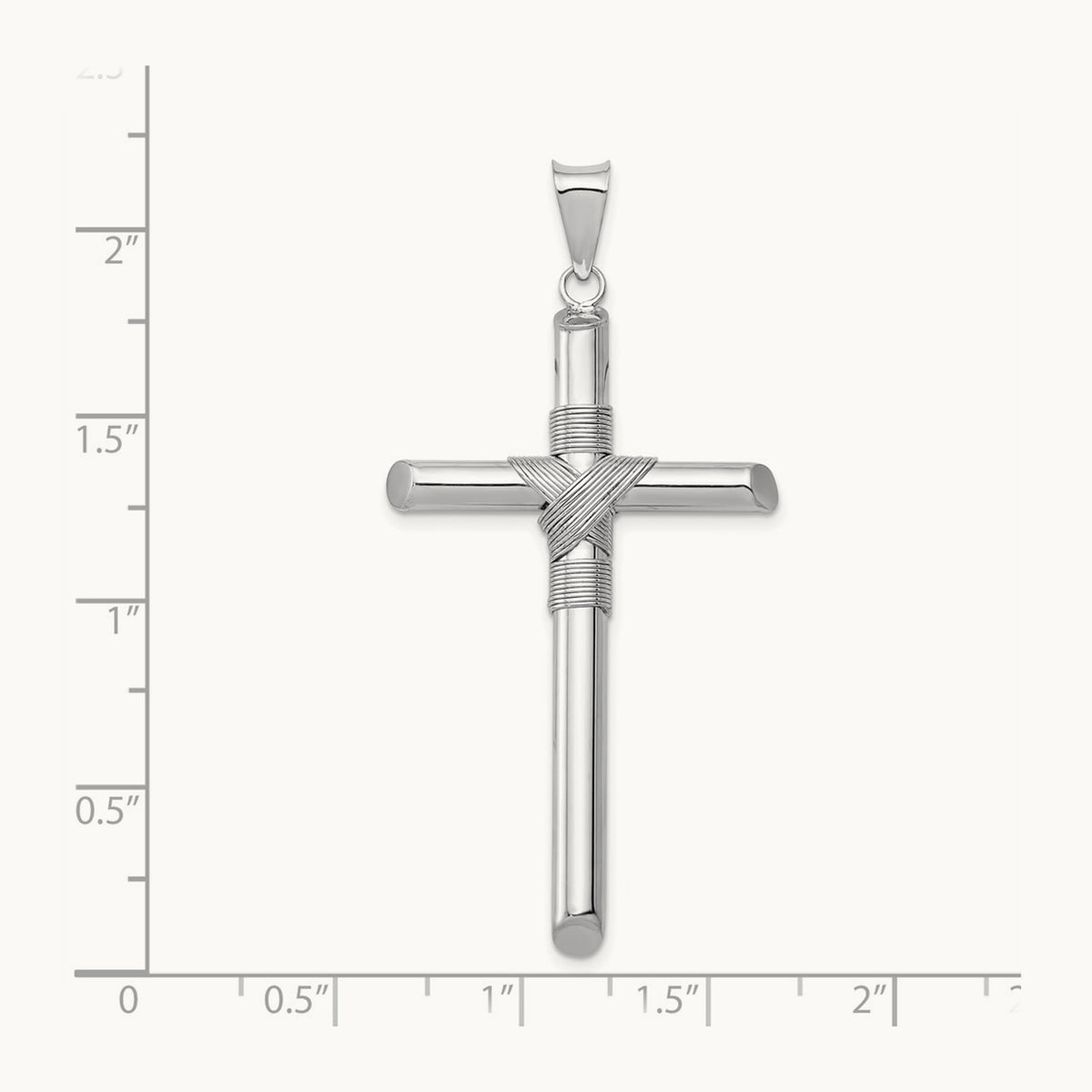Center Wrap Tube Cross Pendant — 51.36mm