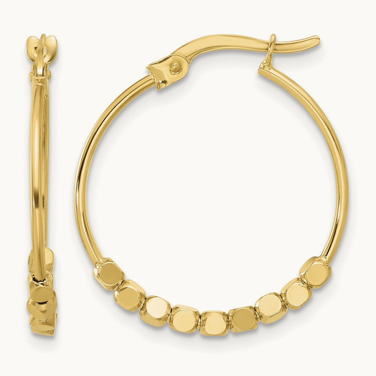 Polished Beads Hoop Earrings — 23.5mm