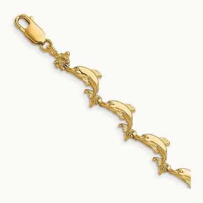 Dolphin Bracelet, 14K