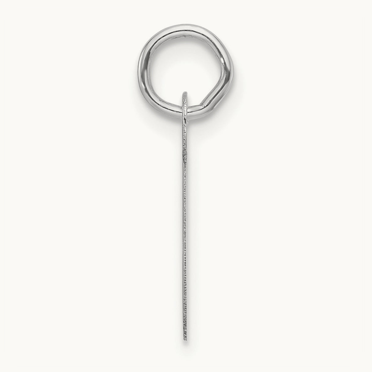 Slanted Block Initial Charm — 14K White Gold, C