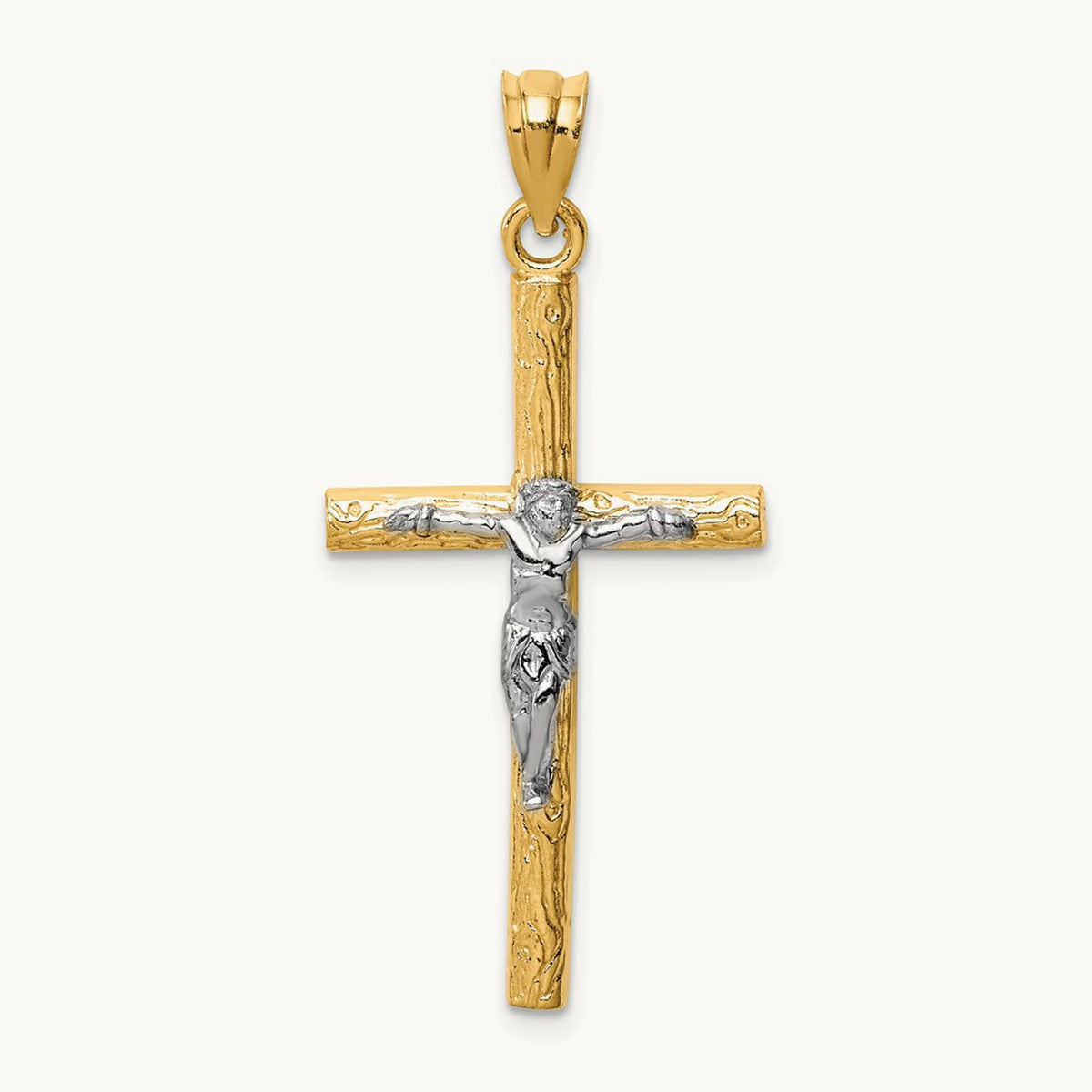 Crucifix Pendant, 14K Two-tone