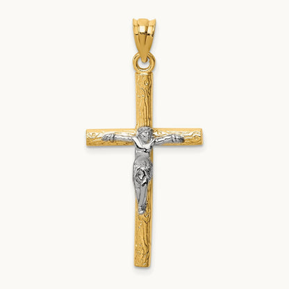 Crucifix Pendant, 14K Two-tone