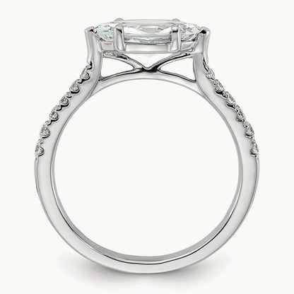 East West 1ct Marquise Semi-Mount Eng. Dia Ring, 14K Yellow Gold