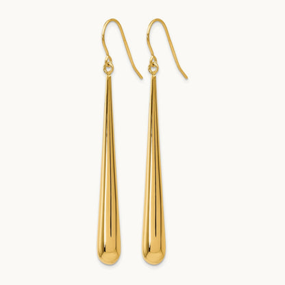 Polished Shepherd Hook Earrings — 14K Yellow Gold