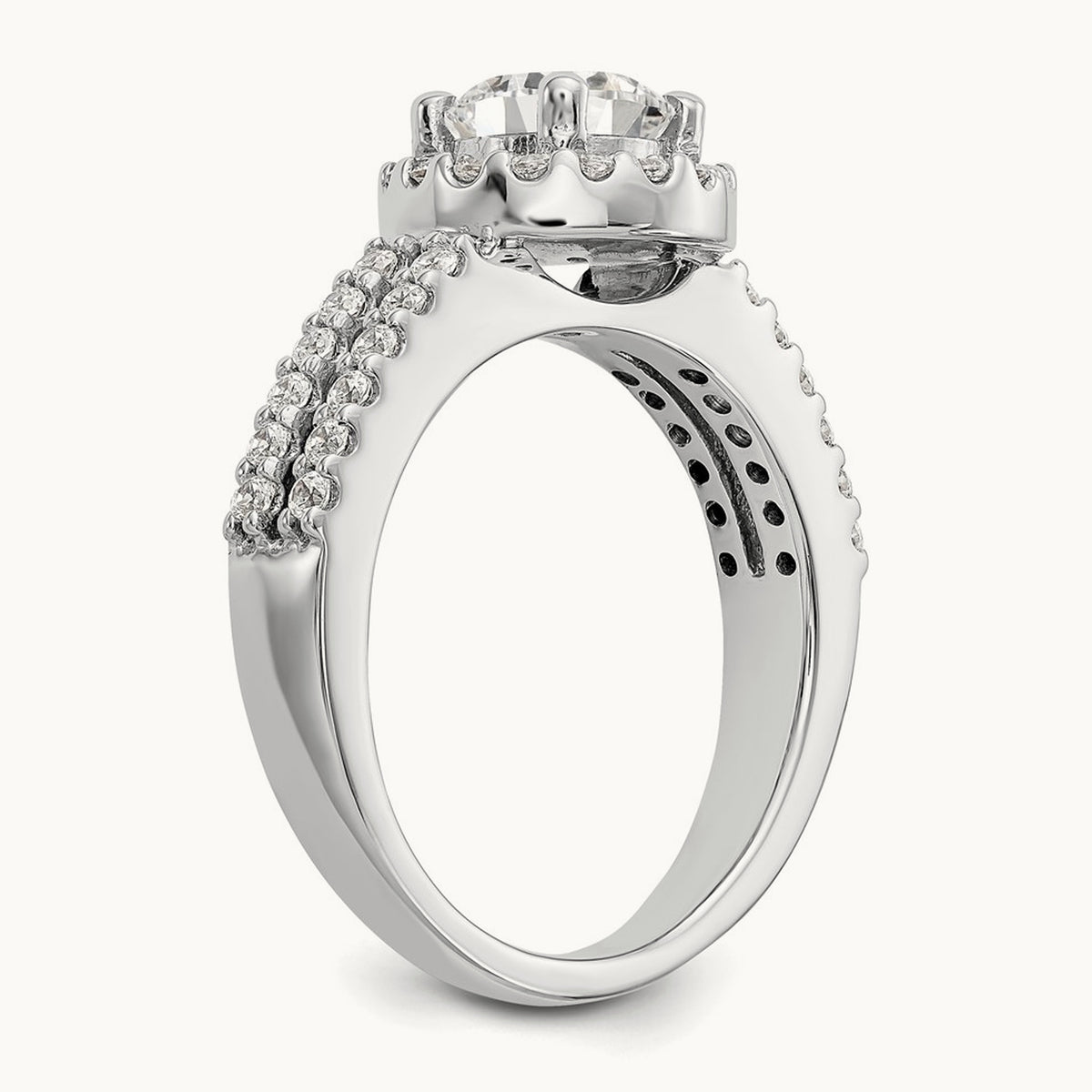 Round Semi-Mount Halo Engagement Ring — 1/2 ct, 7