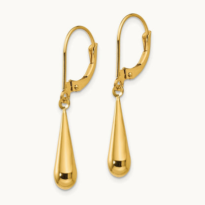 Madi K Teardrop Dangle Leverback Earrings, 14K