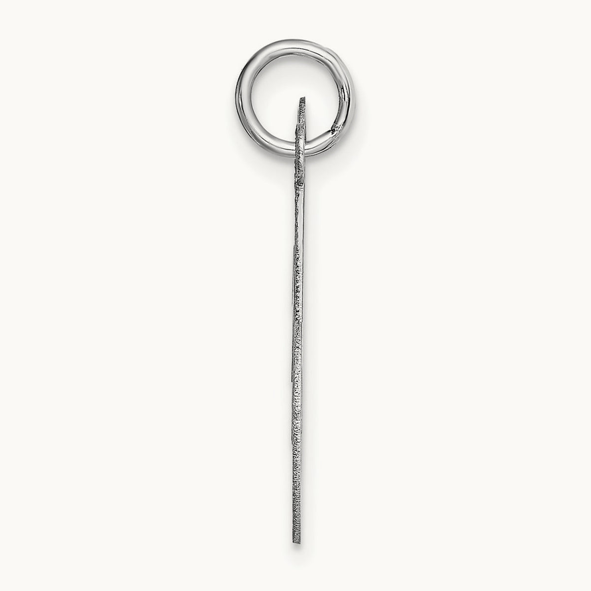 Medium Fancy Script Initial Charm — 14K White Gold, M