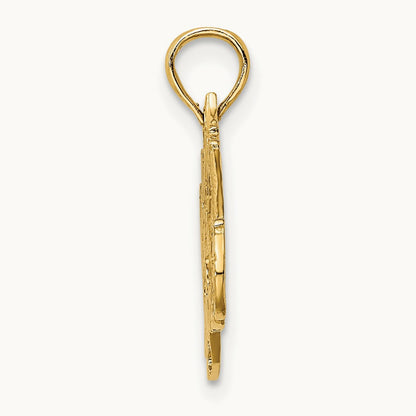 I LOVE MY RETIRED FIREFIGHTER Charm, 14K