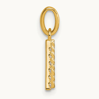 Twisted with Diamond Charm — 14K Yellow Gold, A