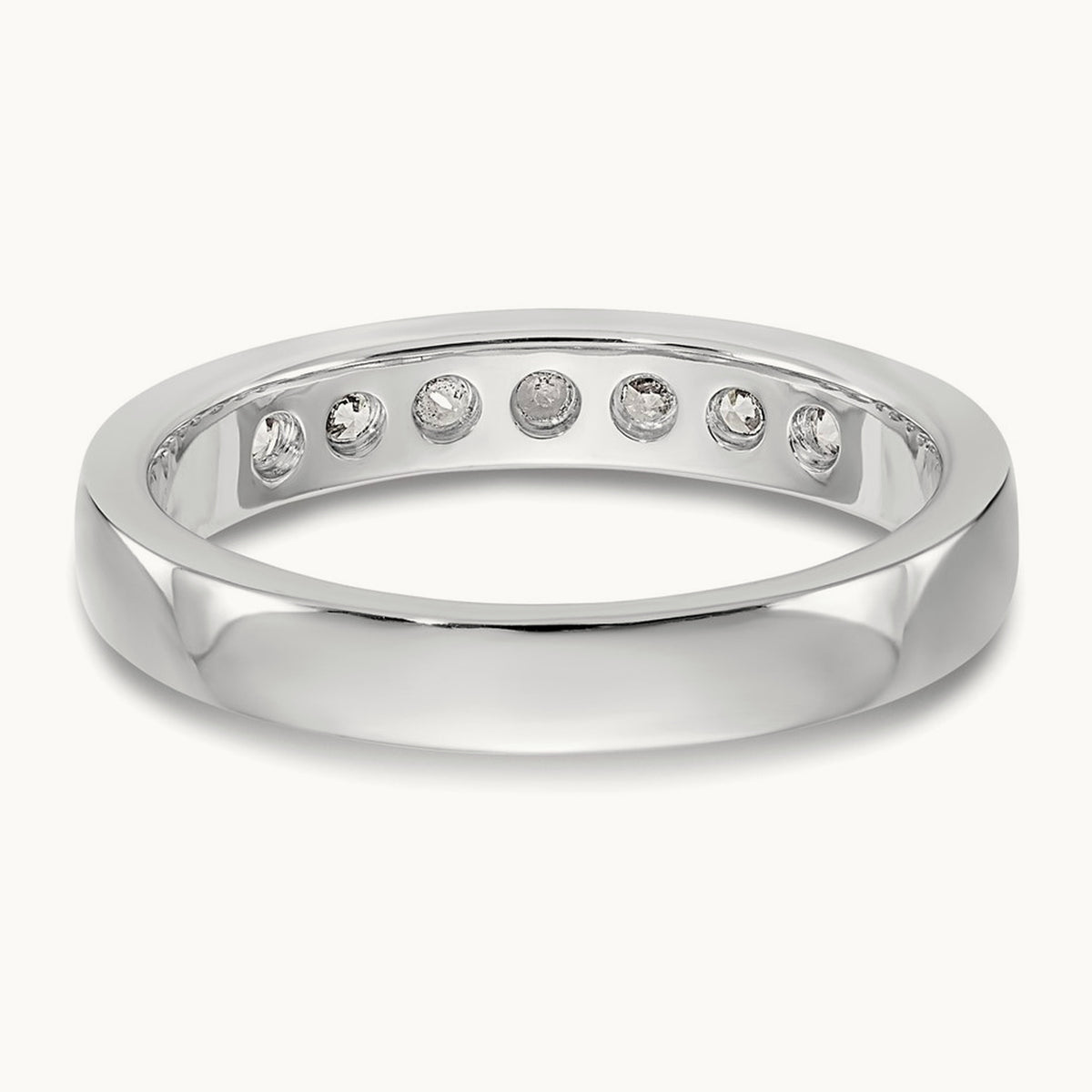 7- Stone Closed Channel Band Mounting, 2.5mm, 14K White Gold