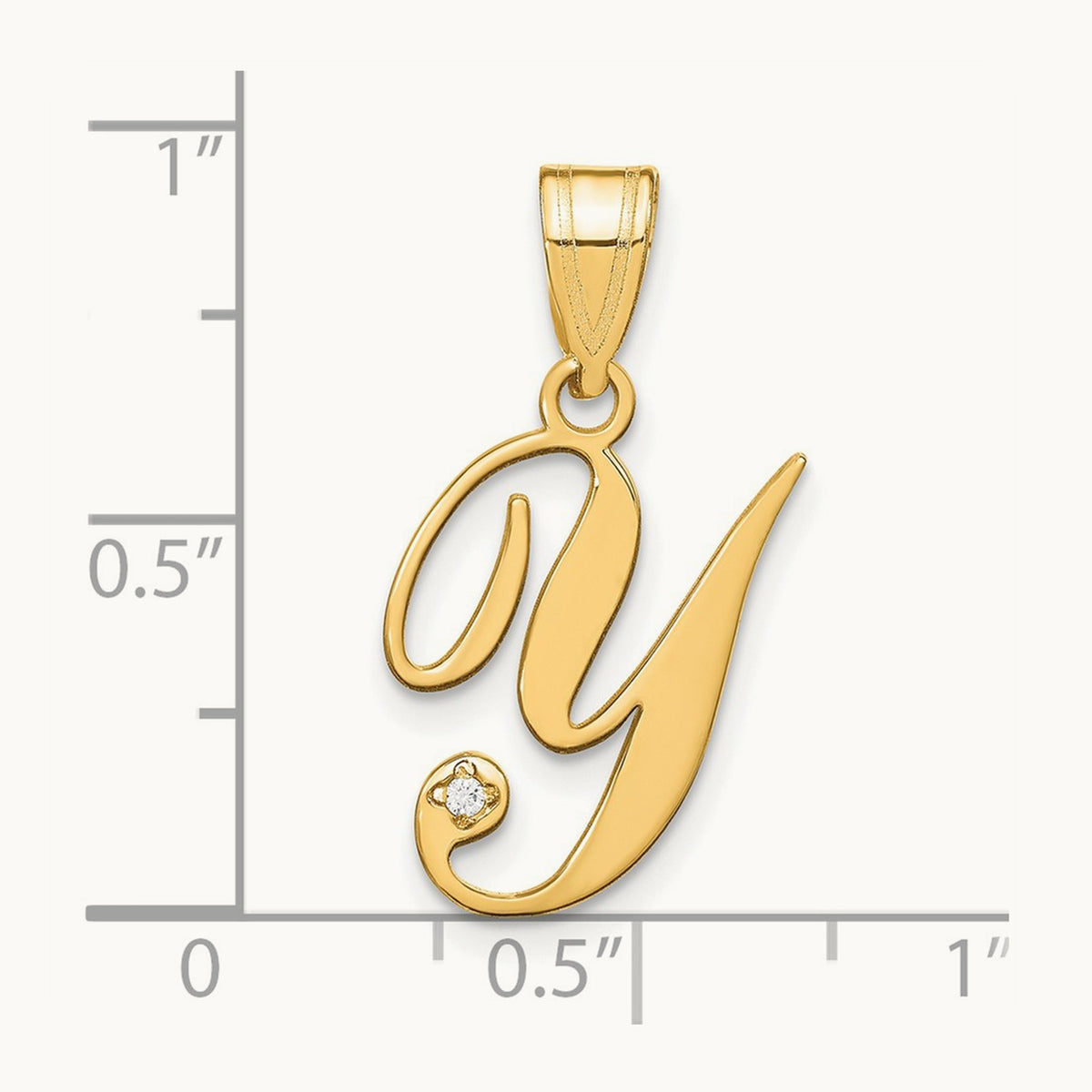 Script Initial Pendant with Diamond — Y