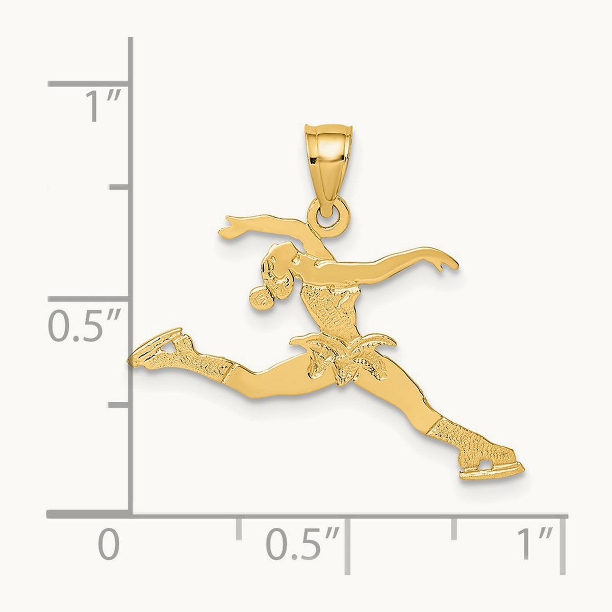 Ice Skater Jumping Charm, 14K